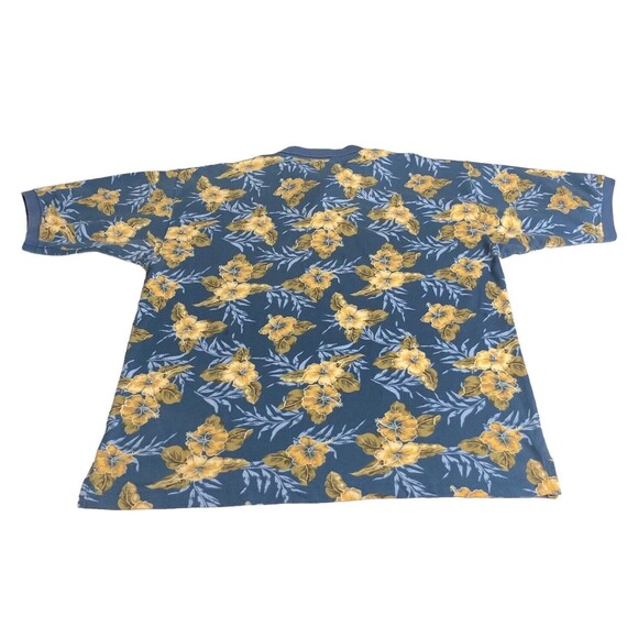 Vintage OP Sport Hawaiian Polo Shirt Mens XL Floral Retro Beach Aloha 90s Waffle - Picture 9 of 14